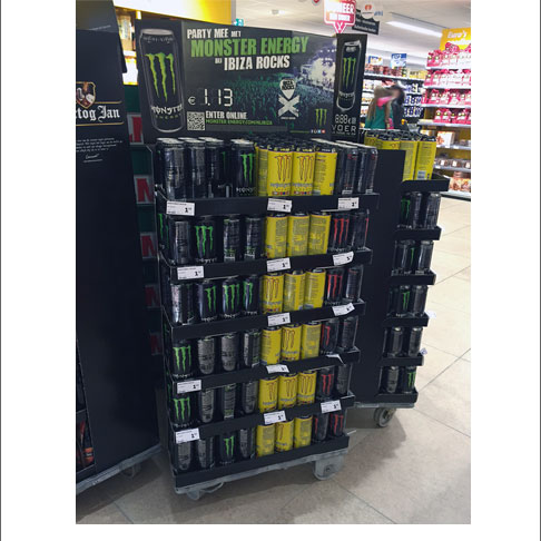 Monster Energy Ibiza Rocks Rolling Floor Display Monster Energy Ibiza Rocks Rolling Floor Display